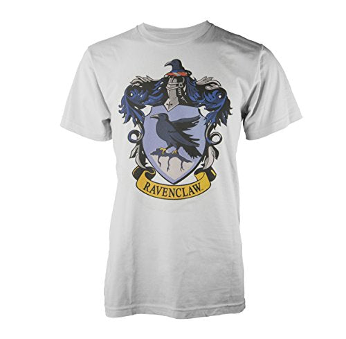 White t-shirt with the Ravenclaw house crest from Harry Potter.