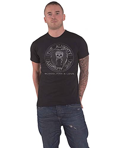 Black t-shirt with a white skull and feather headdress design.