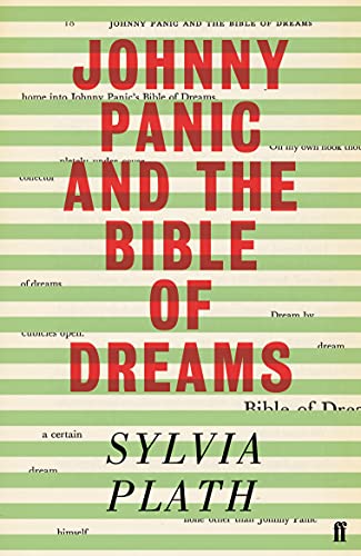 Book cover with red title text over green stripes and faint background text.