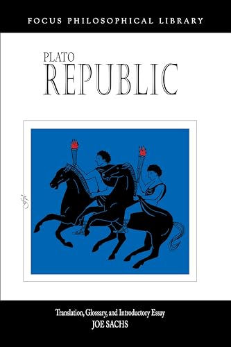 Book cover for Plato's Republic featuring an illustration of figures with horses and torches.