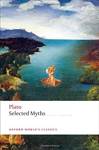Book cover: “Selected Myths” by Plato, featuring a painting of figures at sea.