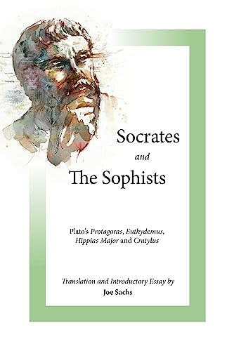 Book cover: watercolor portrait of Socrates with title “Socrates and the Sophists.”