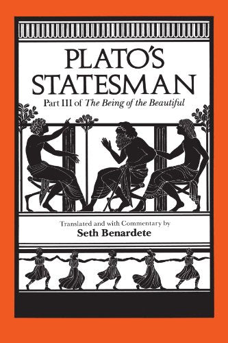 Book cover for Plato’s Statesman with black and white classical illustrations.