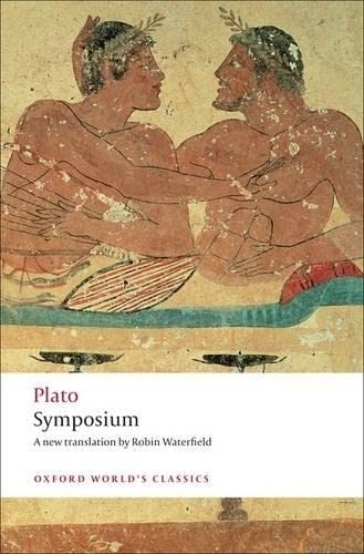 Book cover featuring an ancient Greek painting of two men reclining and text below.