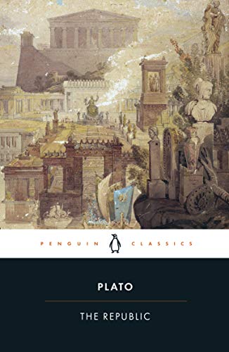 Penguin Classics edition of Plato’s *The Republic* with classical ruins imagery.