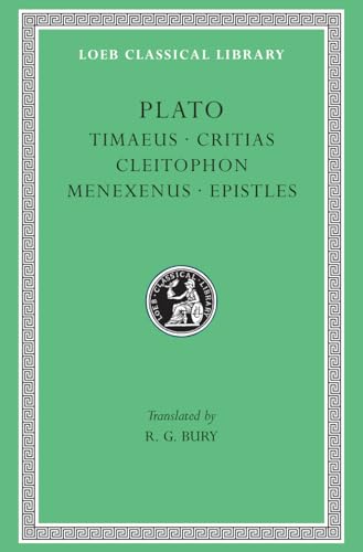 Green book cover with title “Plato: Timaeus Critias Cleitophon Menexenus Epistles.”