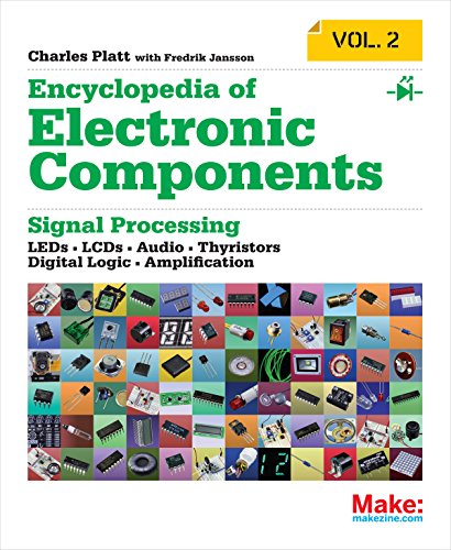 Book cover for "Encyclopedia of Electronic Components, Volume 2" with component images.