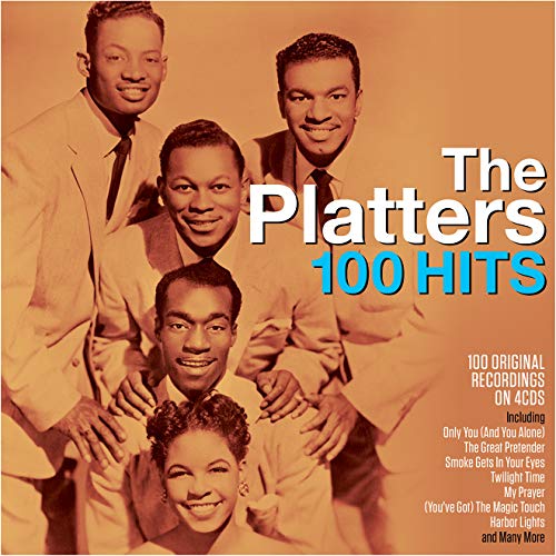 CD cover for The Platters’ “100 Hits” featuring a group portrait.