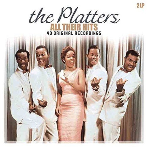 Album cover for The Platters’ “All Their Hits” featuring the group’s portrait.