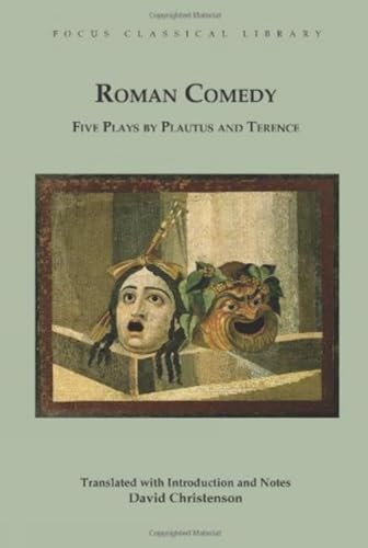 Book cover: "Roman Comedy" with a fresco of theatrical masks.