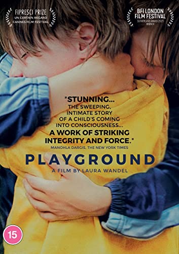 DVD cover for "Playground" showing two children embracing, film festival awards.