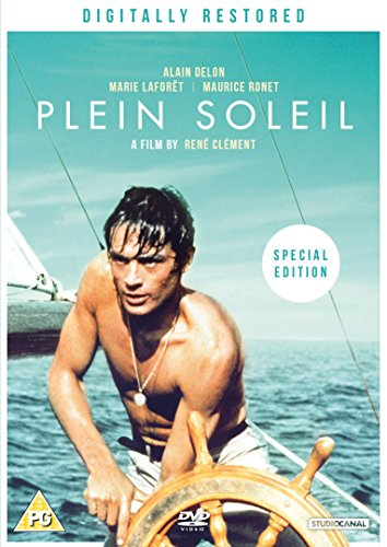 “Plein Soleil” DVD cover featuring Alain Delon at a boat’s wheel.