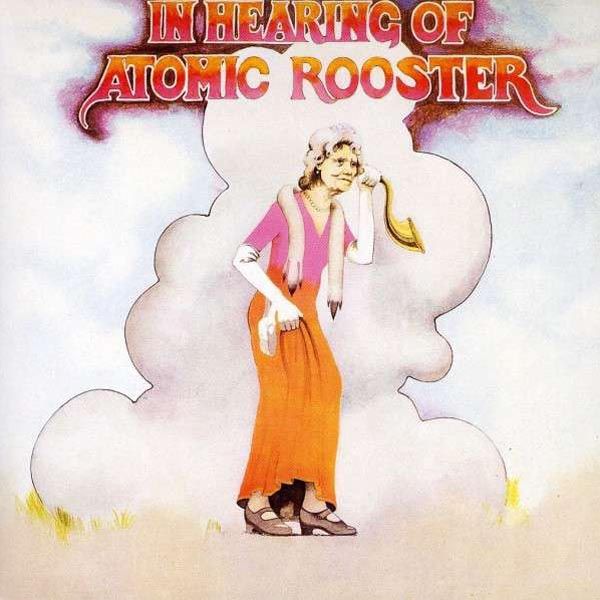 Album cover: elderly woman with large ear and cloud-like shapes.