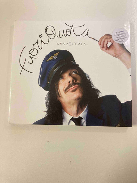 CD cover featuring Luca Ploia in a hat and goggles, portrait.