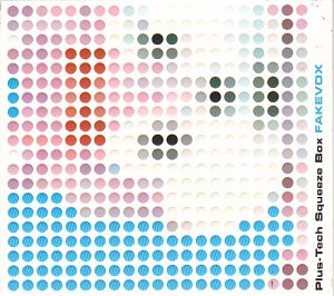 CD cover with a pixelated face made of colored dots.