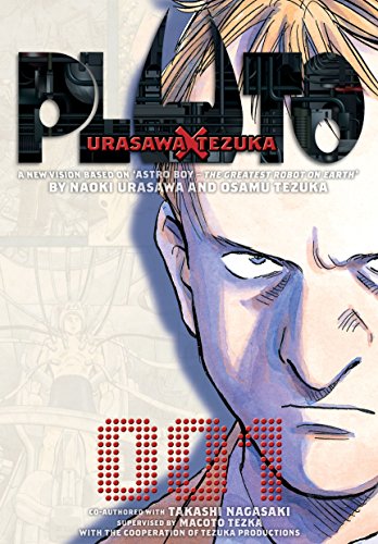 “Pluto” Vol. 4 manga cover featuring a close-up of a man’s face.