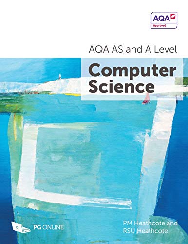 AQA Computer Science A-Level textbook cover with abstract coastal image.