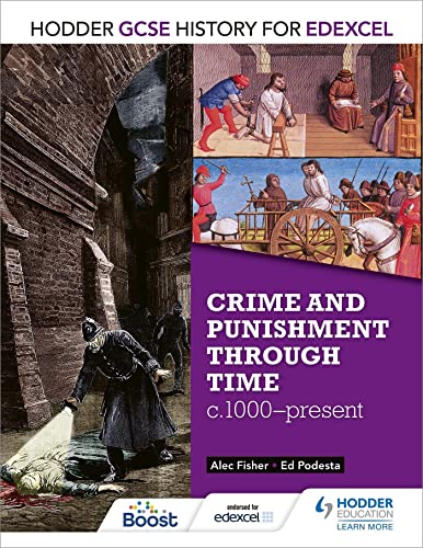 GCSE History textbook cover: “Crime and Punishment Through Time”, illustrated scenes.