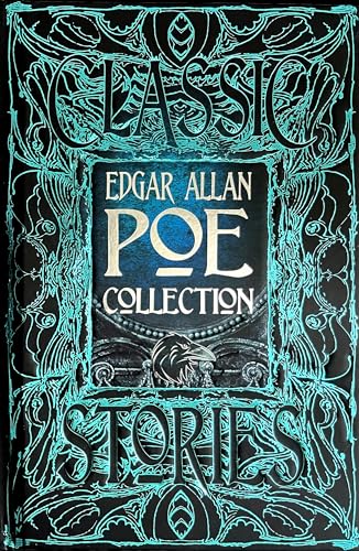 Book cover for Edgar Allan Poe's stories, ornate teal design.
