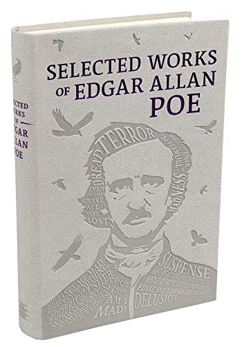 Book cover featuring a portrait of Edgar Allan Poe formed by words and birds.