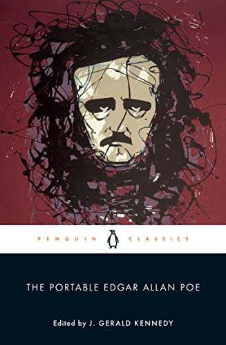 Book cover featuring a stylized illustration of Edgar Allan Poe against a dark background.