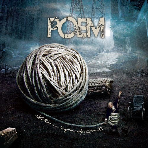 Album cover: large yarn ball, desolate landscape, and small figure.