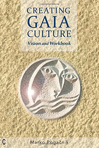 Book cover titled Creating Gaia Culture with a circular stone carving of a face.