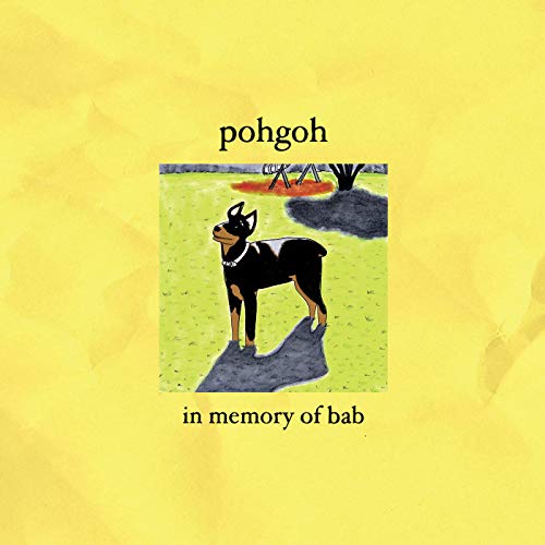 Yellow CD cover with illustration of a black dog and text.