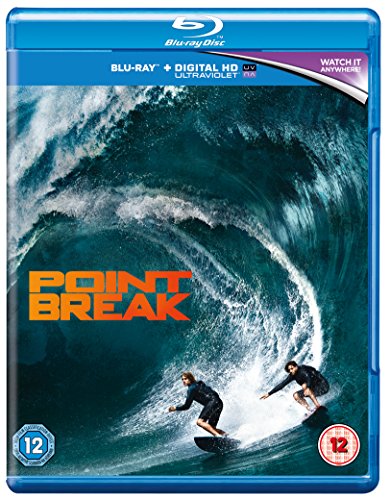 Blu-ray case cover showing two surfers riding a large wave with Point Break text.