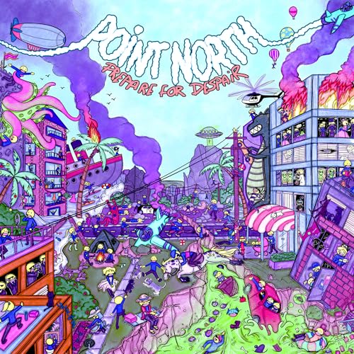 Album cover for Point North’s “Prepare For Despair” with chaotic, colorful illustration.