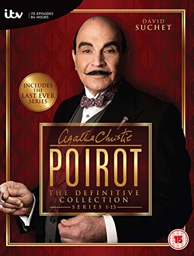 "Man in a suit and bow tie on a red DVD cover."
