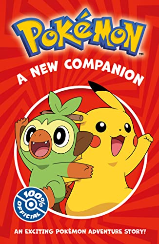 Book cover featuring Pikachu and Grookey against a red background with the Pokemon logo.