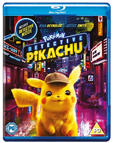 Pokémon Detective Pikachu Blu-ray cover featuring Pikachu wearing a detective hat.