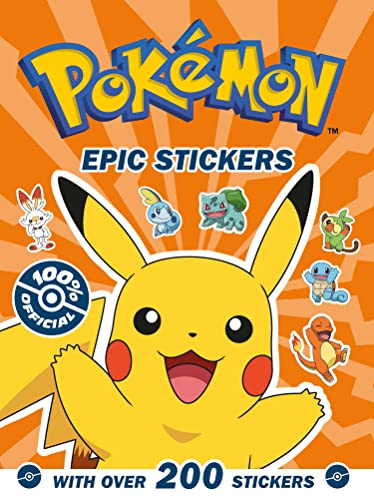 Pokemon sticker book cover featuring Pikachu and other characters.