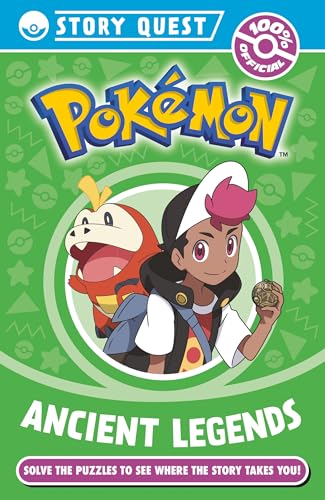 “Pokemon Story Quest: Ancient Legends” book cover with trainer and Growlithe.