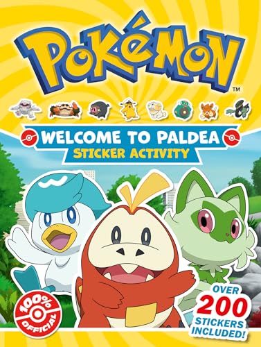 Pokemon sticker activity book featuring Paldea region starters and over 200 stickers.