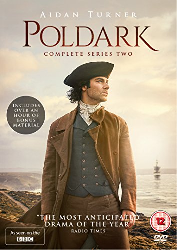 "Poldark Complete Series Two DVD cover featuring Aidan Turner in 18th-century attire."