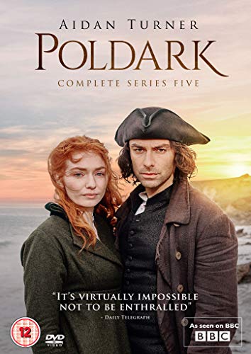 Poldark Series 5 DVD cover featuring Aidan Turner and Eleanor Tomlinson.