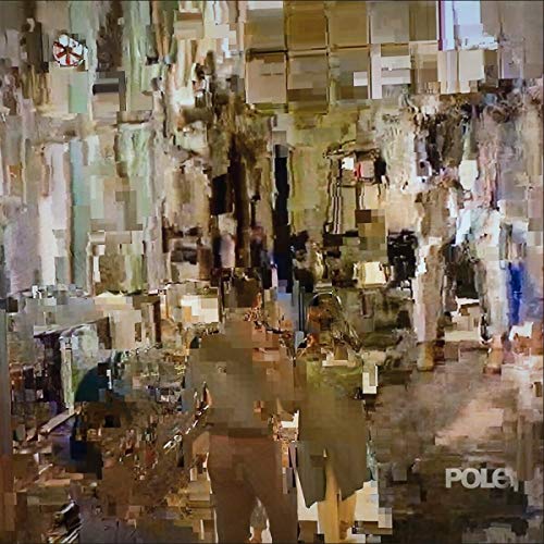 Pixelated abstract album cover for Pole’s “Fading” CD, with text.