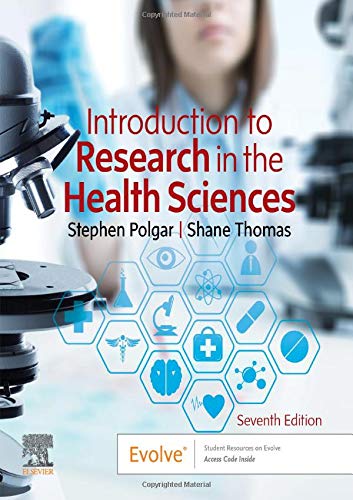Textbook cover: “Introduction to Research in the Health Sciences,” seventh edition.