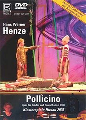 DVD cover for "Pollicino," featuring performers in a theatrical scene.