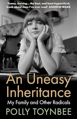 Book cover: woman with hands on face, title “An Uneasy Inheritance.”
