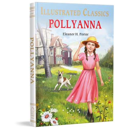 Book cover for Pollyanna featuring a girl in a pink dress and a dog.