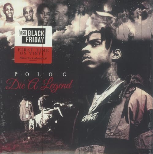 Polo G's "Die A Legend" black ice vinyl record with Record Store Day sticker.