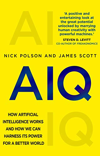 Yellow book cover with large blue "AIQ" text and author names.