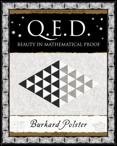 Book cover: "Q.E.D." with a geometric triangle design and author's name.