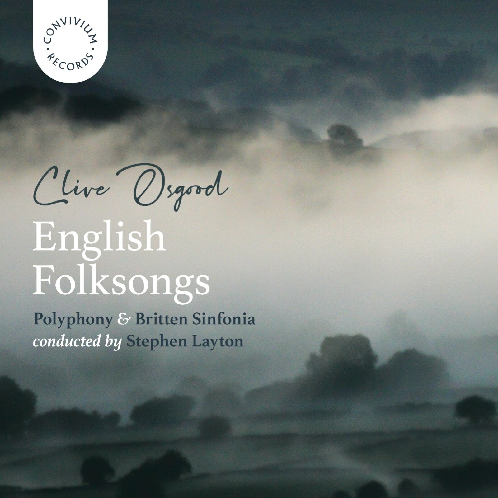 CD cover for Clive Osgood’s “English Folksongs” with a cloudy landscape.