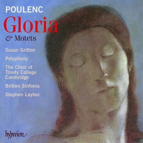 Cover of "Poulenc: Gloria & Motets" CD featuring a serene face painting.