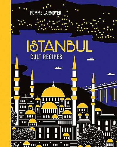 Book cover with a stylized illustration of Istanbul mosques at night in yellow and blue.