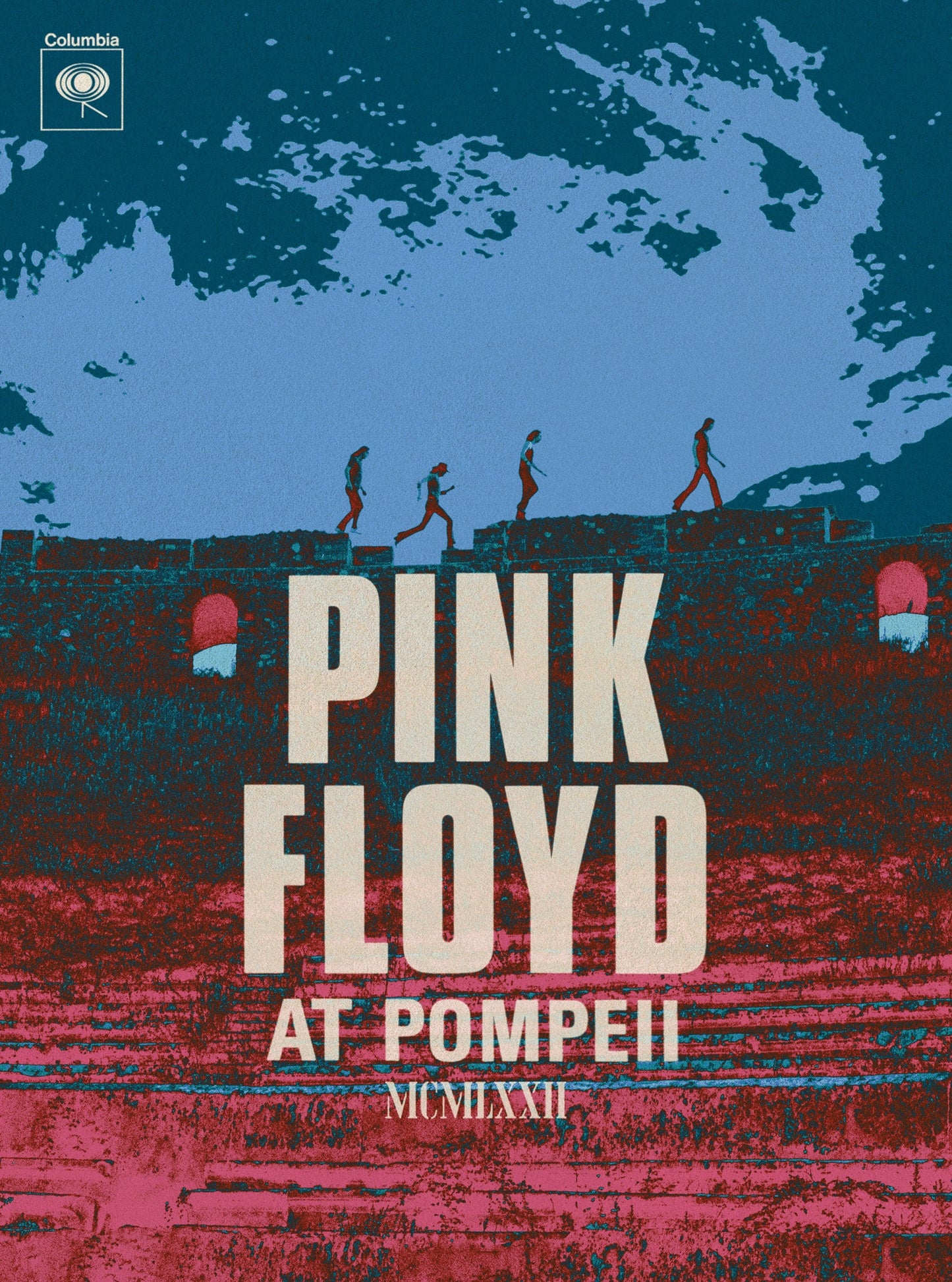 DVD cover for Pink Floyd’s “Pompeii,” featuring figures near ruins.